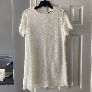 Lulus Take Me To Brunch White Lace Shift Dress Size Large